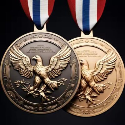 Custom School Medal with Ribbon for Student Competition Awards