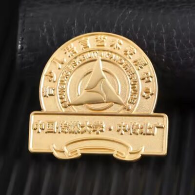 Custom Fashion Metal Badge with Polished Finish and Logo Design