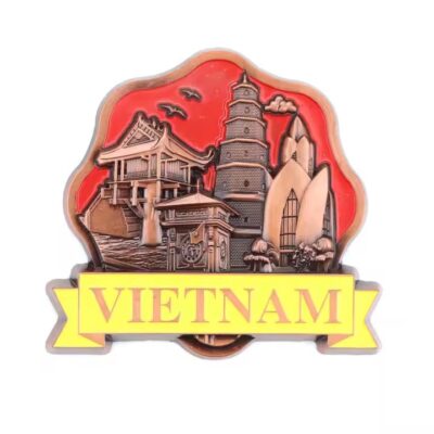 Custom Vietnam souvenir metal fridge magnet with cultural 3D design