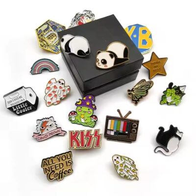 Custom enamel metal lapel pin with animal design
