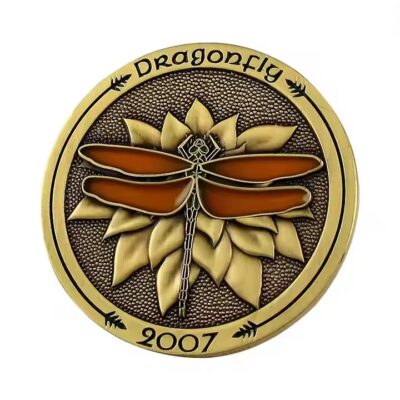 Custom antique 3D colorful metal coin with intricate design

