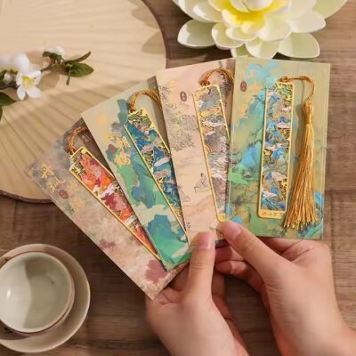 Custom engraved brass metal souvenir bookmark