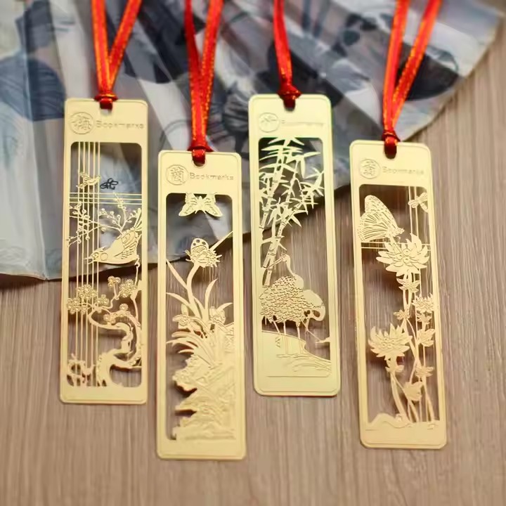 Custom engraved brass metal souvenir bookmark