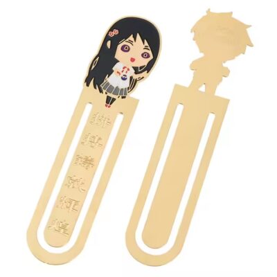 Custom brass soft enamel metal bookmark with colorful finish