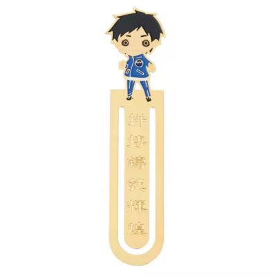 Custom brass soft enamel metal bookmark with colorful finish