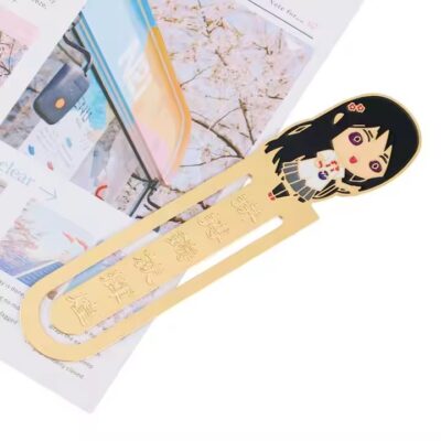 Custom brass soft enamel metal bookmark with colorful finish