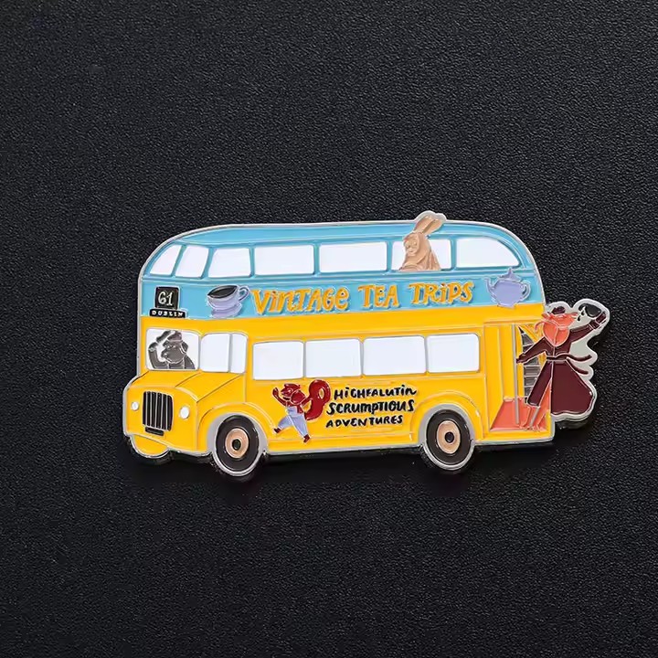 Custom enamel metal fridge magnets with colorful designs and durable finish