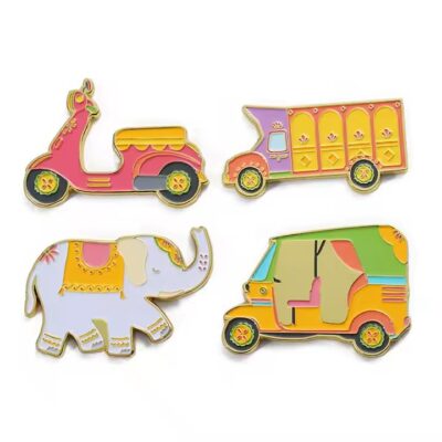 Custom enamel metal fridge magnets with colorful designs and durable finish