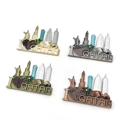 Qatar 3D Embossed Metal Fridge Magnet Souvenir