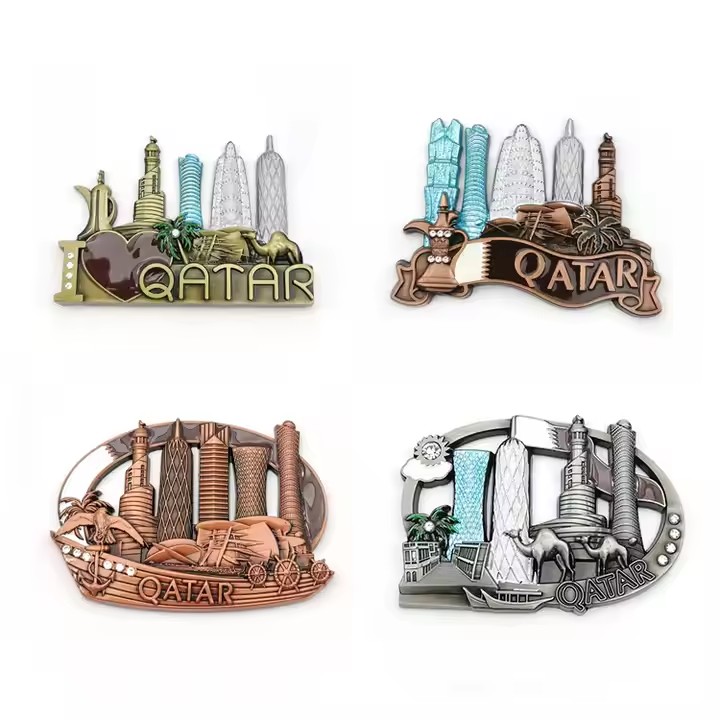 Qatar 3D Embossed Metal Fridge Magnet Souvenir