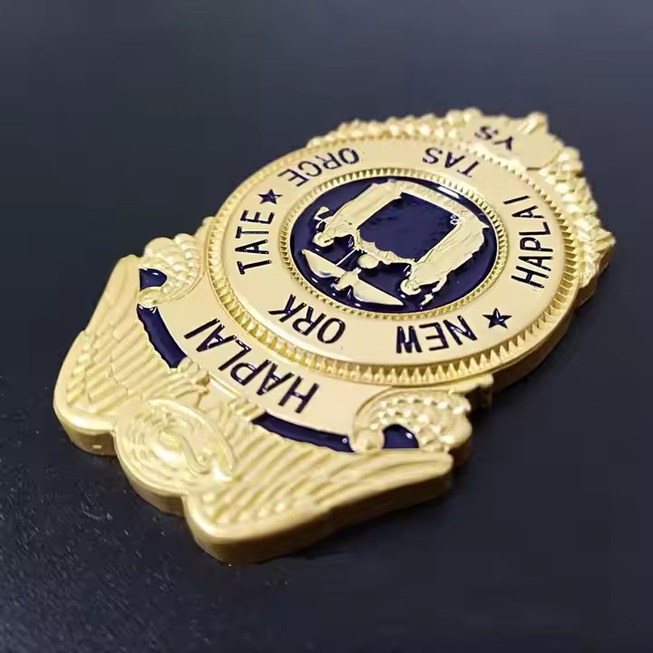 Custom high-quality brass enamel metal badge – logo pin for branding and uniforms
