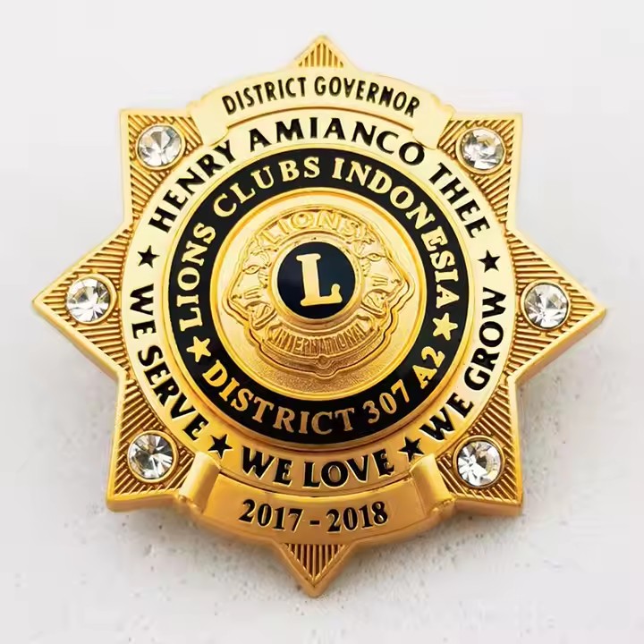 Custom Designed Metal Craft Badge with Detailed Logo and Glossy Finish