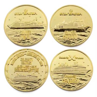 Custom designed challenge coin with detailed metal engraving