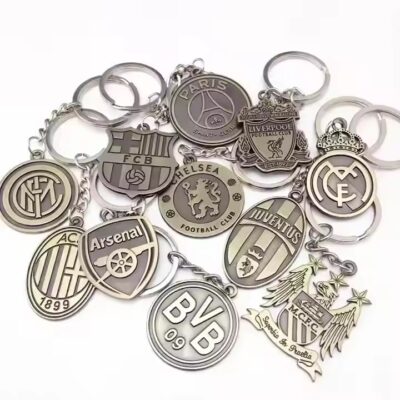Custom Football Club Logo Metal Keychain for Fans and Promotions