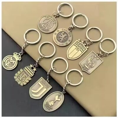 Custom Football Club Logo Metal Keychain for Fans and Promotions