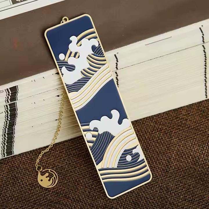 Custom souvenir soft enamel metal bookmark with colorful finish