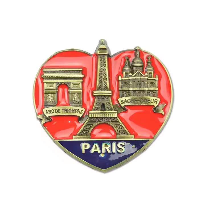 Custom souvenir metal fridge magnet with 3D design and strong magnetic backing