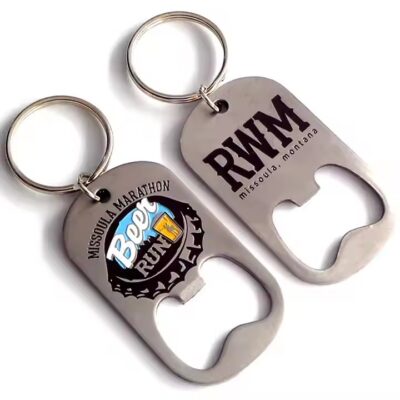 Custom Stainless Steel Keychain Bottle Opener with Logo Engraving
