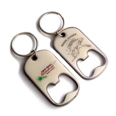 Custom Stainless Steel Keychain Bottle Opener with Logo Engraving
