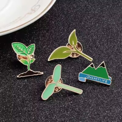 Fashion decorative custom metal badge pin with enamel finish