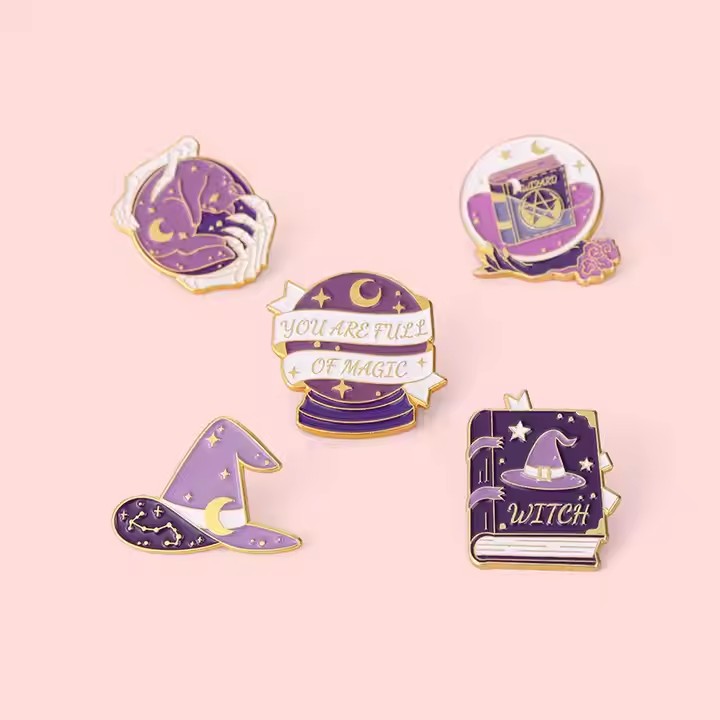 Enamel metal pin for clothing decoration with vibrant colors