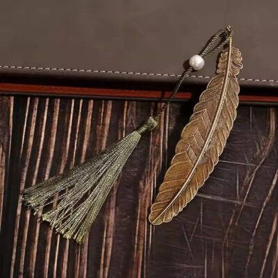 Personalized metal bookmark with decorative tassel, customizable design