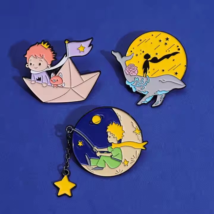Custom Little Prince Enamel Metal Pin with Colorful Detailing