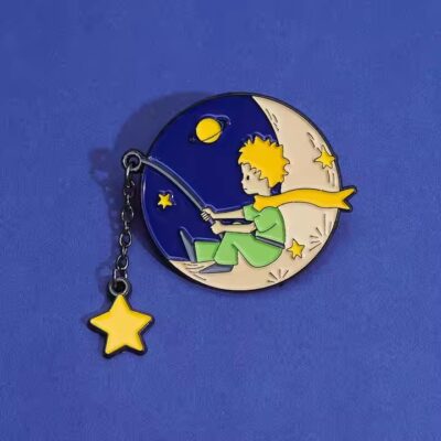 Custom Little Prince Enamel Metal Pin with Colorful Detailing