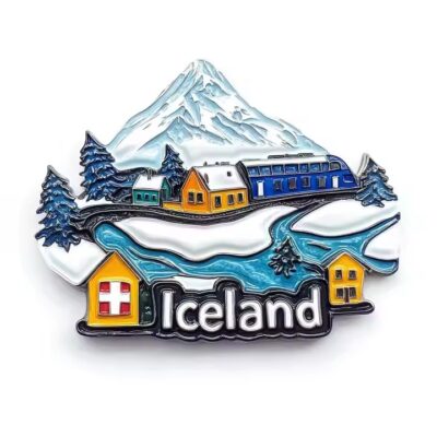 Custom high-quality Iceland souvenir metal fridge magnet