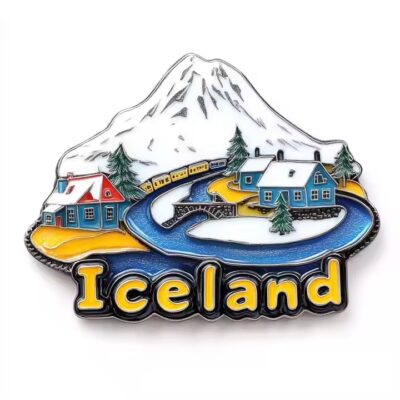 Custom high-quality Iceland souvenir metal fridge magnet