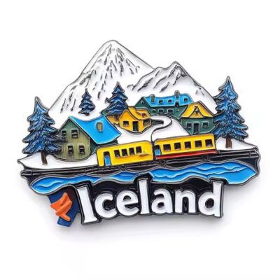 Custom high-quality Iceland souvenir metal fridge magnet