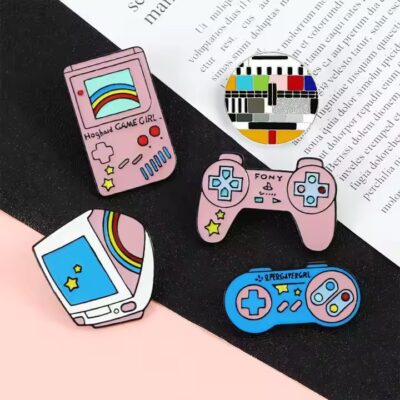 Custom cartoon enamel metal pin with logo design