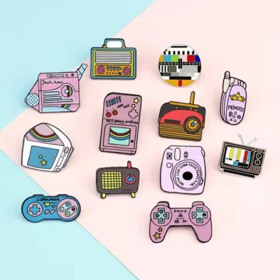 Custom cartoon enamel metal pin with logo design