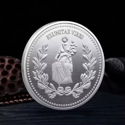 Custom metal coin for corporate business gifts with engraved logo