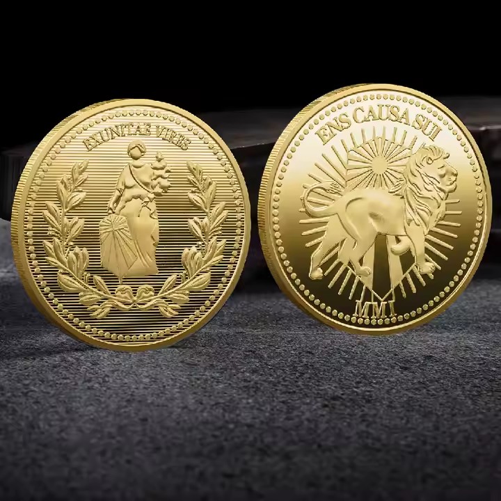 Custom metal coin for corporate business gifts with engraved logo
