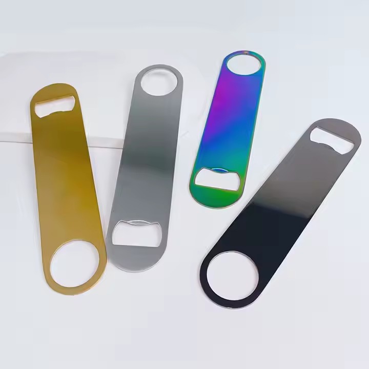 Durable stainless steel bottle opener with laser engraved logo