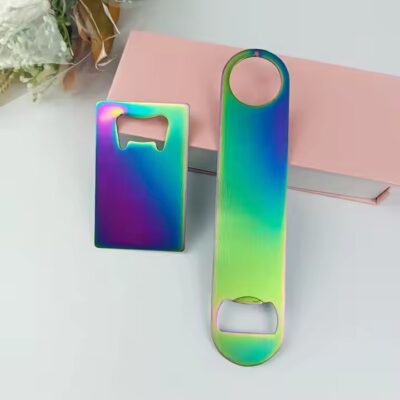 Durable stainless steel bottle opener with laser engraved logo