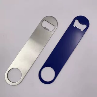 Stainless steel flat beer bottle opener with sleek metal design