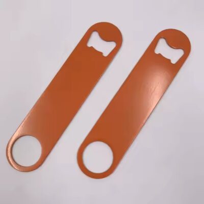 Stainless steel flat beer bottle opener with sleek metal design