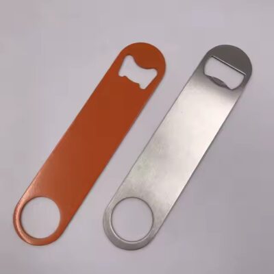 Stainless steel flat beer bottle opener with sleek metal design