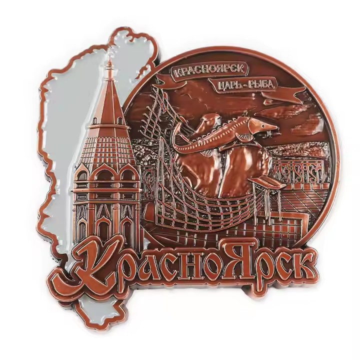 Custom travel souvenir metal refrigerator magnets with colorful designs