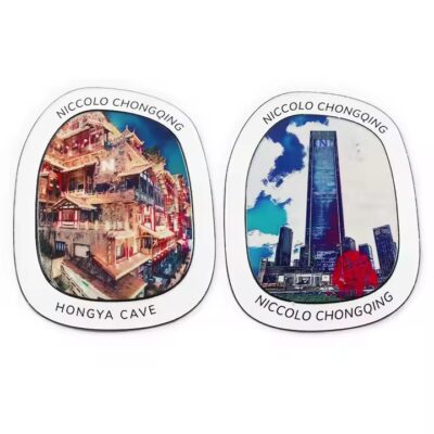 Custom travel souvenir metal refrigerator magnets with colorful designs