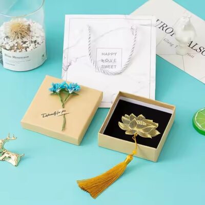 Hollow metal bookmark with elegant tassel for gift and branding use