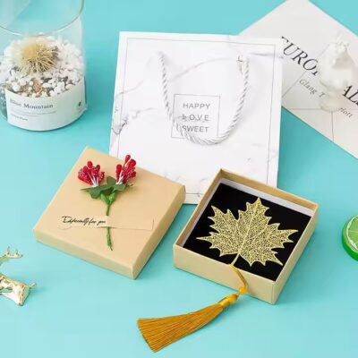 Hollow metal bookmark with elegant tassel for gift and branding use
