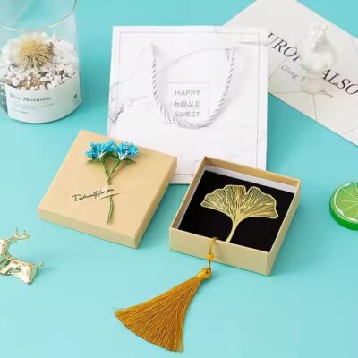Hollow metal bookmark with elegant tassel for gift and branding use